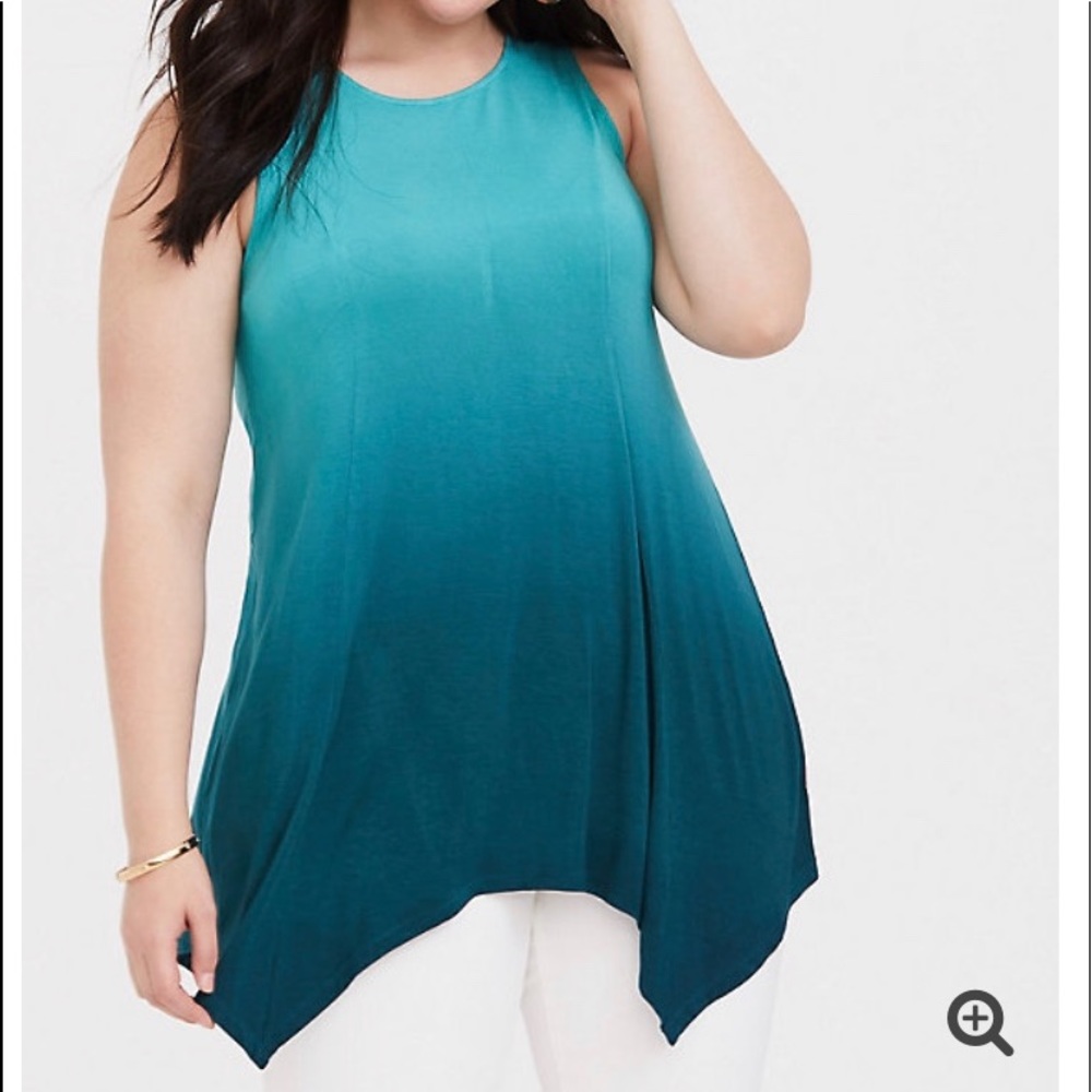 Torrid SUPER SOFT TEAL OMBRE TUNIC TANK NWT